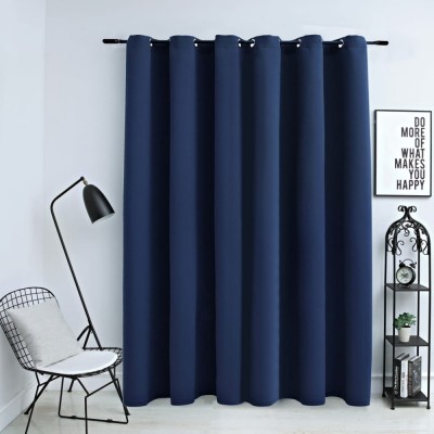 vidaXL Draperie opacă cu inele metalice, albastru, 290 x 245 cm 134453 foto