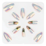 Unghii False Beaux Design Holografice Ananas Set 12buc, Oem