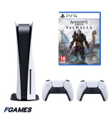 Consola Sony Playstation 5, Ps5 Disk Edition 825gb + Doua Controllere + Assassin&#039;s Creed Valhalla PlayStation 5, Second-Hand