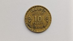 Maroc -10 Franci 1952 foto