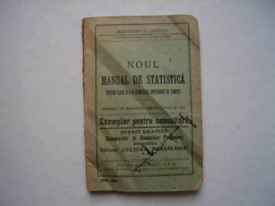 Noul manual de statistica pentru clasa III-a a Scoalelor Superioare de Comert foto