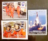 Cumpara ieftin Somalia 2003 cosmos, spatiu, cosmonauti, racheta, 3v. mnh, Nestampilat