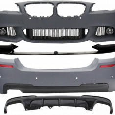Pachet Exterior BMW Seria 5 F10 (2011-2014) cu Prelungire Bara Fata si Difuzor M-Performance Design Performance AutoTuning
