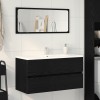 Gossi cabinet de chiuveta stejar negru 90x38,5x45 cm lemn prelucrat