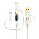 Usams Cablu Shadow Series 6in1, USB-A/Type-C la Type-C/Lightning/Micro, Fast Charging PD ,100W, 1.2m, Bej