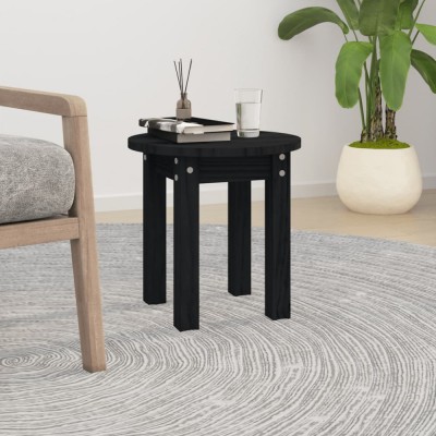 vidaXL Măsuță de cafea, negru, &amp;Oslash; 35x35 cm, lemn masiv de pin 822341 foto
