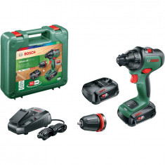 Masina de gaurit si insurubat (bormasina) pe acumulator Bosch Advanced Drill 18, 18 V, 2.5 Ah, 2 trepte de putere, 1350 RPM, 2 acumulatori, incarcator