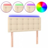 Cumpara ieftin Tablie de pat cu LED, crem, 90x5x78/88 cm, textil