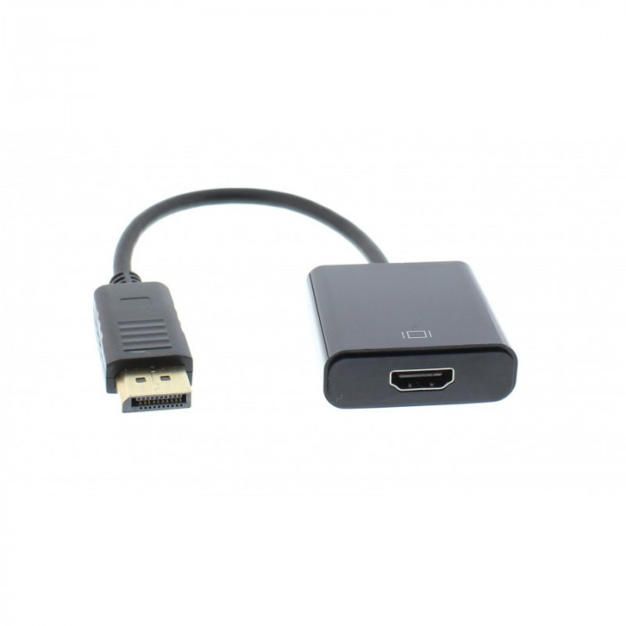 Adaptor Well, HDMI mama, displayport tata, 15 cm, Negru