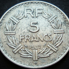 Moneda istorica 5 FRANCI - FRANTA, anul 1947 * cod 3832