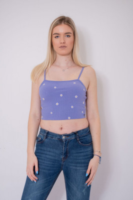 Top din material reiat cu imprimeu margareta Pull&amp;amp;Bear foto