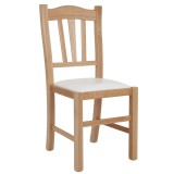 Scaun Silvana - cadru natur - imitatie piele diverse culori - Crem 21834