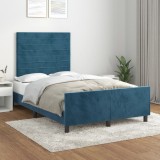 VidaXL Cadru de pat fără saltea albastru &icirc;nchis 120x190 cm catifea