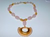 Bijuterii precolumbiene, colier superb , nou cuart , placare aur 24 K, Mare