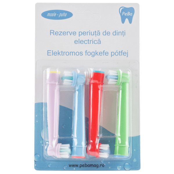 Rezerve periuta de dinti pentru Copii EB-10A, compatibil cu Oral-B, 4 buc