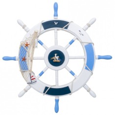 Roata decorativa din MDF 50cm model carma marina alb/bleu Zilan ZTS8036 foto