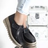 Pantofi cu platforma taylor negru piele naturala, 38, Oem