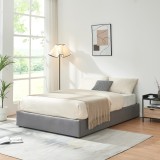 Polsterbett Nola 140x200 cm Leinen Grau [en.casa]