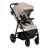 Carucior sport Lionelo Iva, 22 kg, 6-48 luni, capotina XXL bej, roti mari PU, plasa tantari