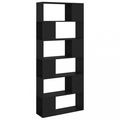Biblioteca/Separator camera, negru, 80x24x186 cm, PAL foto