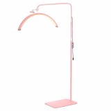 Cumpara ieftin Lampa cosmetica LED, tip semiluna, 40 W, 2500 lm, 320 LED-uri, lumina calda rece neutra, inaltime 139-184 cm, roz
