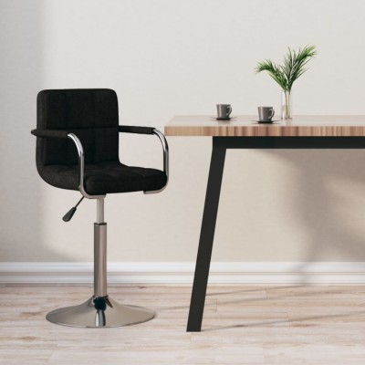 vidaXL Scaun de bar, negru, material textil foto