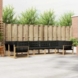 vidaXL Set de canapele de exterior cu pernă 7 pcs Alb și negru 3389050