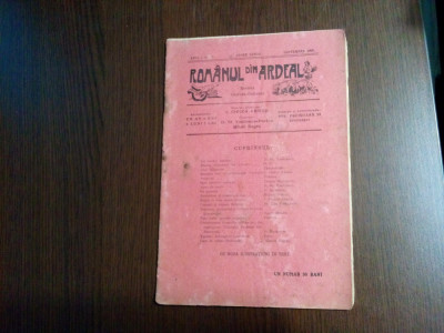 ROMANUL din ARDEAL Anul 1, No.1 - Rev. Literara-Ilustrata - I. Cioica - 1908 28p foto