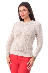 BL981-15 Pulover tricotat, cu maneci lungi si model
