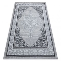 Modern GLOSS covor 8490 52 Ornament, stilat, cadru fildeş / gri, 80x150 cm