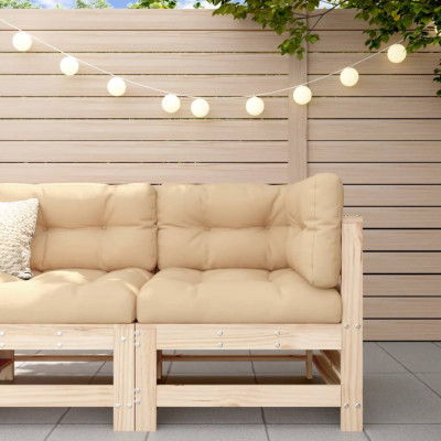 vidaXL Canapea de colț pentru grădină, lemn masiv de pin foto