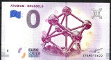 Bancnota Suvenir 0 Euro Belgia Bruxelles Atomium 2019.2 UNC Editie Colectionar