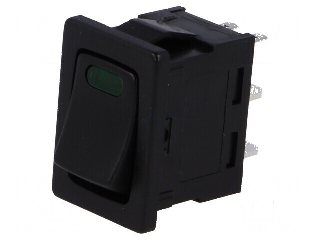 Rocker SPST ON-OFF 16A/12VDC negru cu LED 12V