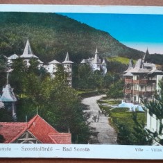 Carte postala, vile din Baile Sovata, 1930