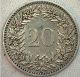 Moneda Rlvetia - 20 rappen 1908