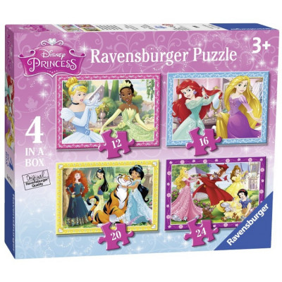 Puzzle Printesele Disney, 4 bucati in cutie 12/16/20/24 piese Ravensburger foto