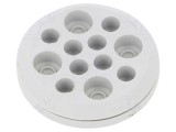 Garnitura Trelleborg cu 12 Orificii, IP54, Gri Deschis, Temperatura -40/100&deg;C, MGD12 IP54 RAL 7035
