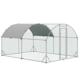 PawHut Coteț pentru Găini de Exterior, 2.8x3.8x2m Recintă din Oțel Zincat cu Acoperiș Impermeabil Anti-UV și &Icirc;ncuietoare, Găini, Iepuri și Rațe | Aoso
