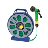 Kit de irigare - 15m flexibil, furtun din material cu tambur, duză 7 &icirc;n 1,, Globiz