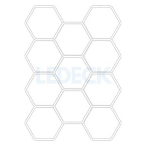 Lumină LED Hexagonală Profesională Aluminiu &amp;ndash; 11 Module 299x415CM - Service foto