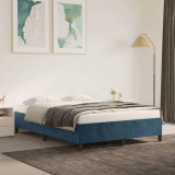 VidaXL Cadru de pat, albastru &icirc;nchis, 140x190 cm, catifea