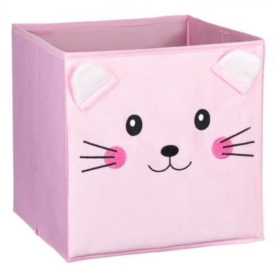 Cutie Depozitare, Model Pisica, Culoare Roz, Dimensiuni 30x30x30cm foto