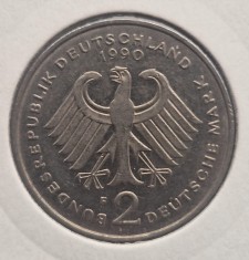 Germania 2 Mark 1979 F moneda cupru nichel km # 149 Kurt Schumacher