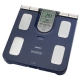 Cantar compozitie corporala Omron HBF-511B-E, 150kg, 4 utilizatori, 6 functii, Bleumarine