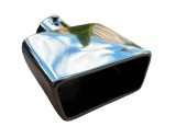 Ornament Toba Inox Dreptunghiular ALM, 16cm x 13.5cm, Diametru 6.2cm, Prindere Surub, Accesorii Incluse