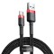 Baseus - Data Cable Cafule (CATKLF-A91) - USB to Type-C, 3A, 0.5m - Black / Red