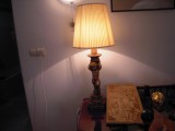 Lampa vintage din praf de creta si rasina reprezantand un ingeras H=89 cm