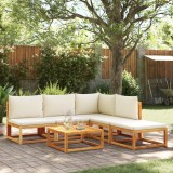 VidaXL Set canapele de grădină cu 6 piese, lemn de salc&acirc;m și fr&acirc;nghie 3278864