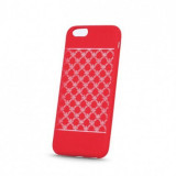 Husa Silicon Apple iPhone 6 / 6S, CUBE RUBBER, Protectie Camera, Anti-alunecare, Rosu