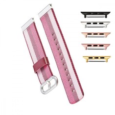 Curea material textil, compatibila Apple Watch 9|8|7|6|5|4|3|2|1 Series, 41mm|40mm|38mm, Roz